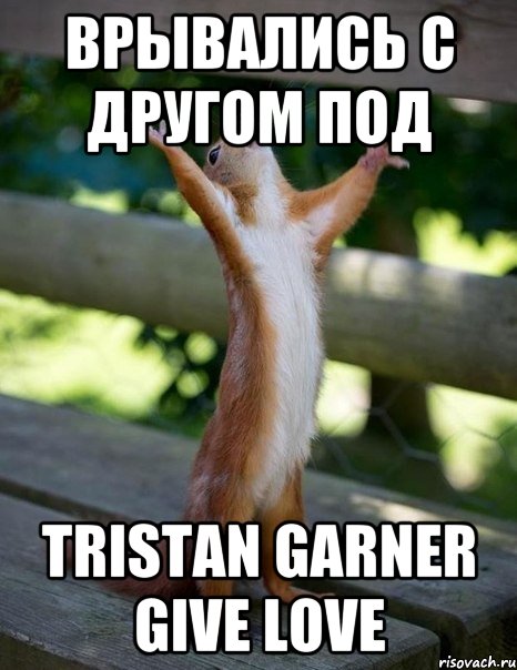 Врывались с другом под TRISTAN GARNER Give Love, Мем    белка молится