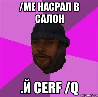 /me насрал в салон .й cerf /q