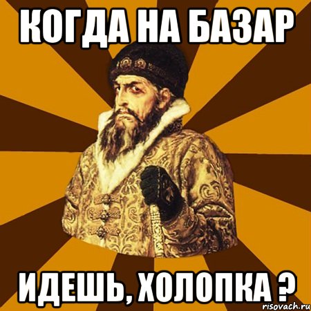 Когда на базар идешь, холопка ?, Мем Не царское это дело