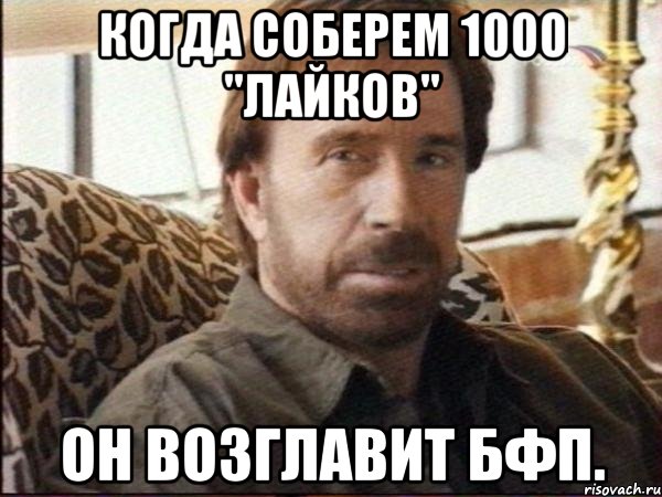 Когда соберем 1000 "лайков" он возглавит БФП., Мем чак норрис