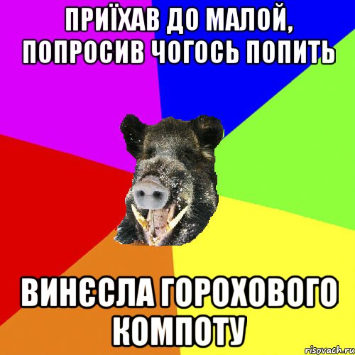 приїхав до малой, попросив чогось попить винєсла горохового компоту