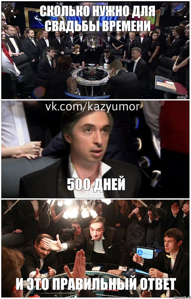 сколько нужно для свадьбы времени 500 дней И это правильный ответ
