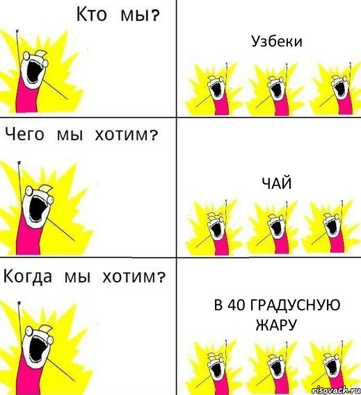 Узбеки ЧАЙ В 40 градусную жару, Комикс Что мы хотим