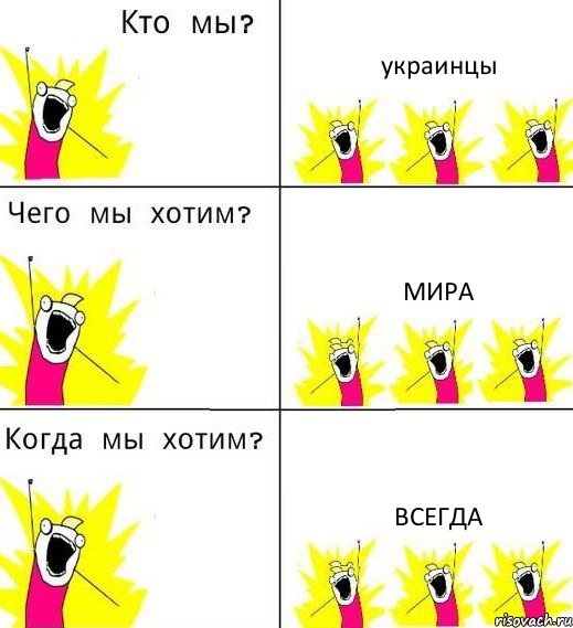 украинцы мира всегда, Комикс Что мы хотим