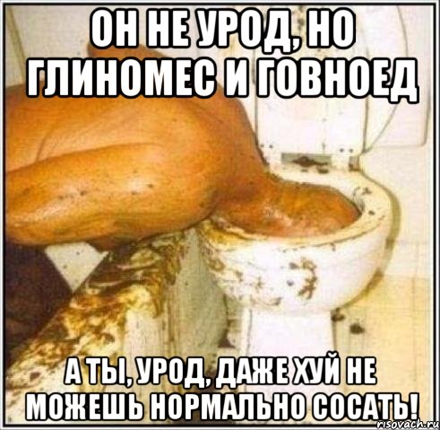 Он не урод, но глиномес и говноед а ты, урод, даже хуй не можешь нормально сосать!, Мем Дайвер