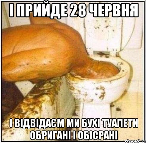 і прийде 28 червня і відвідаєм ми бухі туалети обригані і обісрані, Мем Дайвер