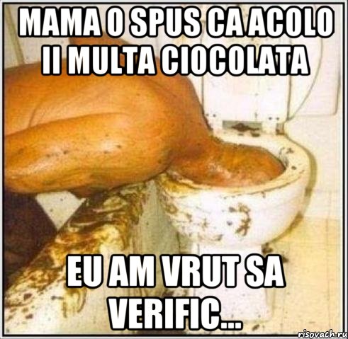 mama o spus ca acolo ii multa ciocolata eu am vrut sa verific..., Мем Дайвер