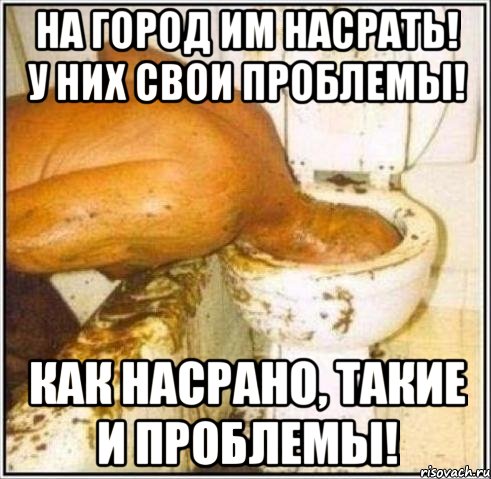 на город им насрать! у них свои проблемы! как насрано, такие и проблемы!, Мем Дайвер