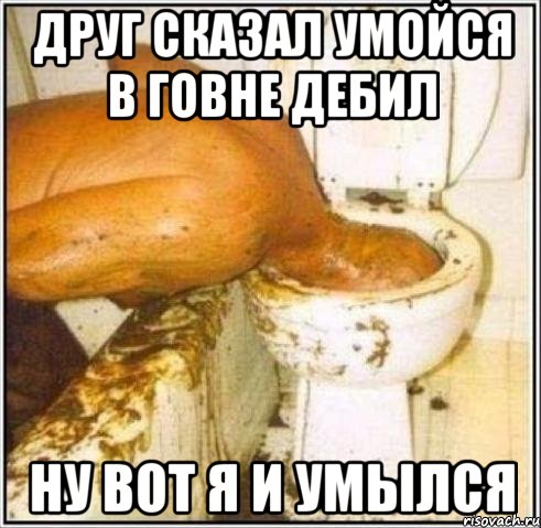 Друг сказал умойся в говне дебил Ну вот я и умылся, Мем Дайвер