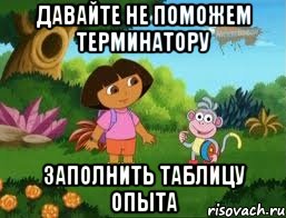 Давайте не поможем Терминатору заполнить таблицу опыта