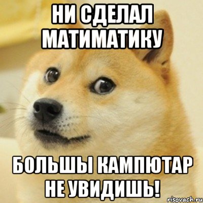 ни сделал матиматику большы кампютар не увидишь!, Мем doge woof