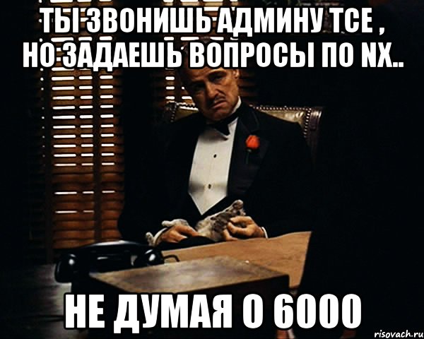 Ты звонишь админу ТСЕ , но задаешь вопросы по NX.. не думая о 6000, Мем Дон Вито Корлеоне