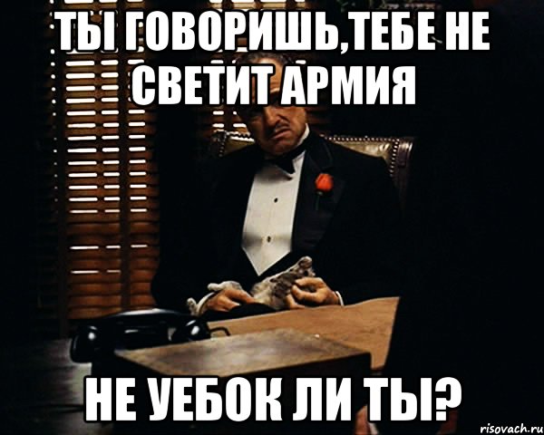 Ты говоришь,тебе не светит армия не уебок ли ты?, Мем Дон Вито Корлеоне