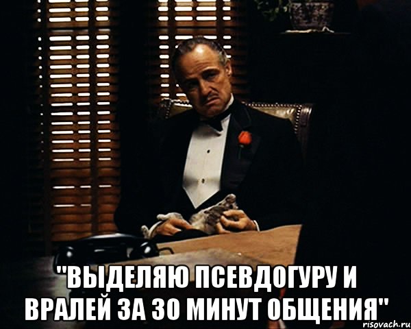  "Выделяю псевдогуру и вралей за 30 минут общения", Мем Дон Вито Корлеоне