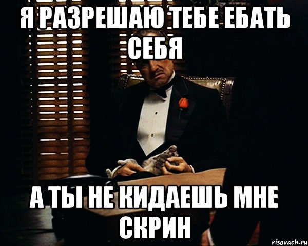 Я разрешаю тебе ебать себя а ты не кидаешь мне скрин, Мем Дон Вито Корлеоне