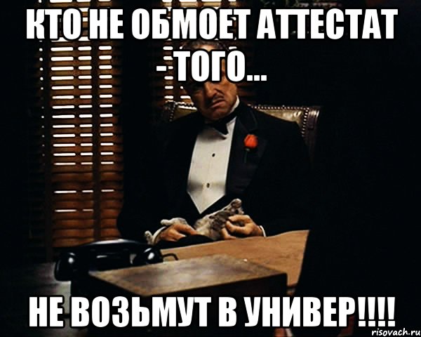 кто не обмоет аттестат - того... не возьмут в универ!!!!, Мем Дон Вито Корлеоне