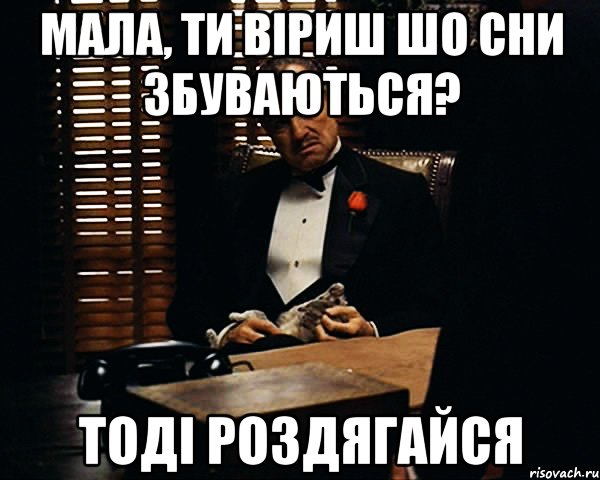 мала, ти віриш шо сни збуваються? тоді роздягайся, Мем Дон Вито Корлеоне