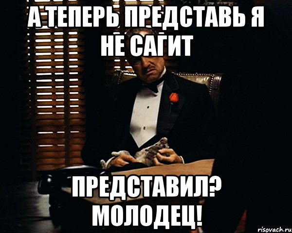 А ТЕПЕРЬ ПРЕДСТАВЬ Я НЕ САГИТ ПРЕДСТАВИЛ? МОЛОДЕЦ!, Мем Дон Вито Корлеоне