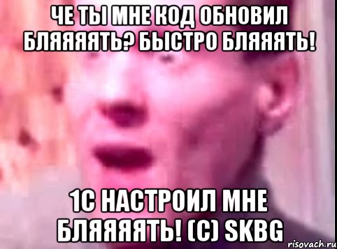 Че ты мне код обновил бляяяять? Быстро бляяять! 1С настроил мне бляяяять! (С) SKBG, Мем Дверь мне запили