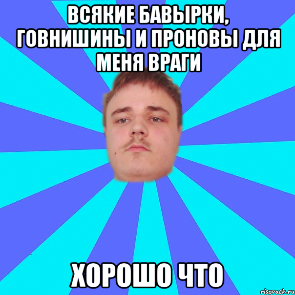 ВСЯКИЕ БАВЫРКИ, ГОВНИШИНЫ И ПРОНОВЫ ДЛЯ МЕНЯ ВРАГИ ХОРОШО ЧТО