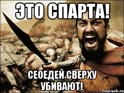 Это Спарта! Сеоедей сверху Убивают!, Мем Это Спарта