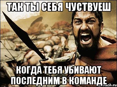 так ты себя чуствуеш когда тебя убивают последним в команде, Мем Это Спарта