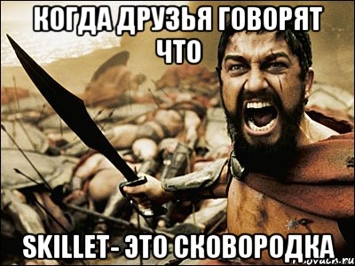 Когда друзья говорят что Skillet- это сковородка, Мем Это Спарта