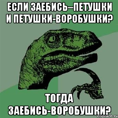 Если Заебись–Петушки и Петушки-Воробушки? Тогда Заебись-Воробушки?, Мем Филосораптор