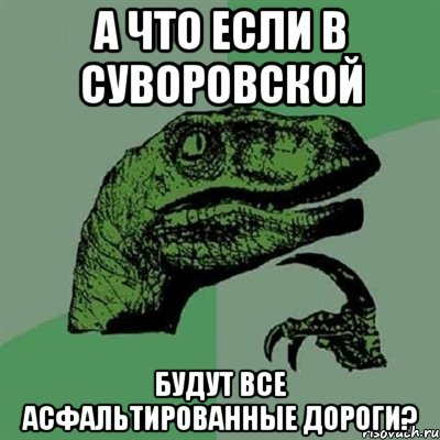 А что если в Суворовской будут все асфальтированные дороги?, Мем Филосораптор