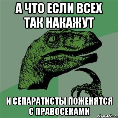 А что если всех так накажут и сепаратисты поженятся с правосеками, Мем Филосораптор