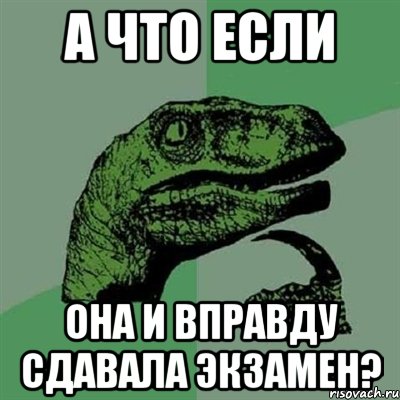 А что если она и вправду сдавала экзамен?, Мем Филосораптор