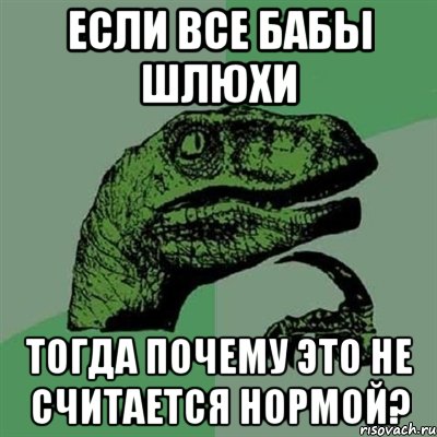 Если все бабы шлюхи Тогда почему это не считается нормой?, Мем Филосораптор