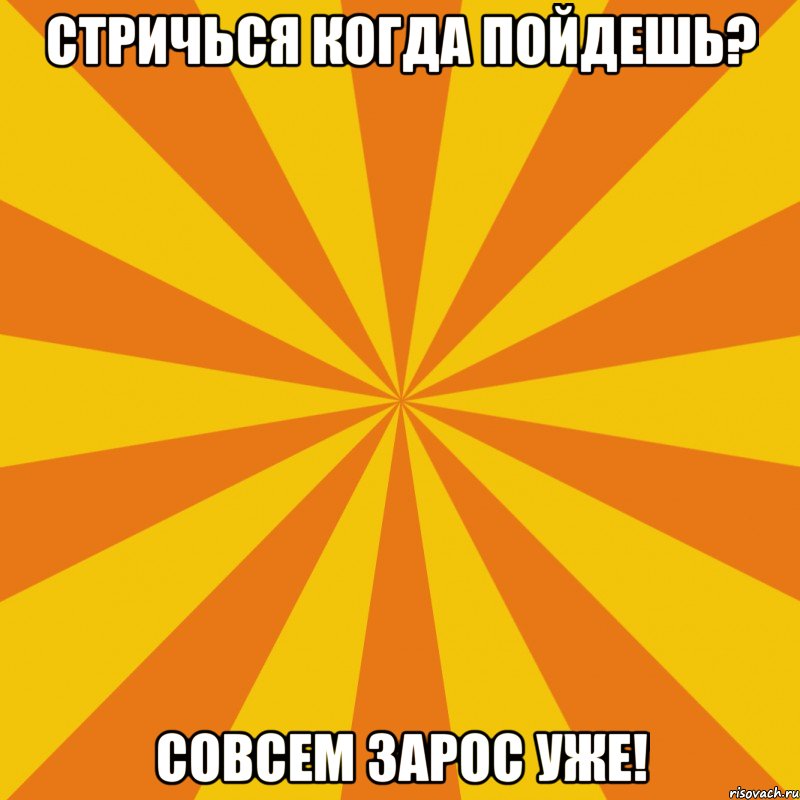 СТРИЧЬСЯ КОГДА ПОЙДЕШЬ? СОВСЕМ ЗАРОС УЖЕ!