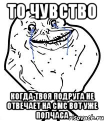 То чувство Когда твоя подруга не отвечает на смс вот уже полчаса, Мем Forever Alone