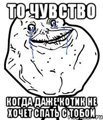 то чувство когда даже котик не хочет спать с тобой, Мем Forever Alone