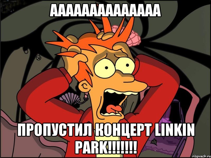 аааааааааааааа пропустил концерт LINKIN PARK!!!!!!!, Мем Фрай в панике