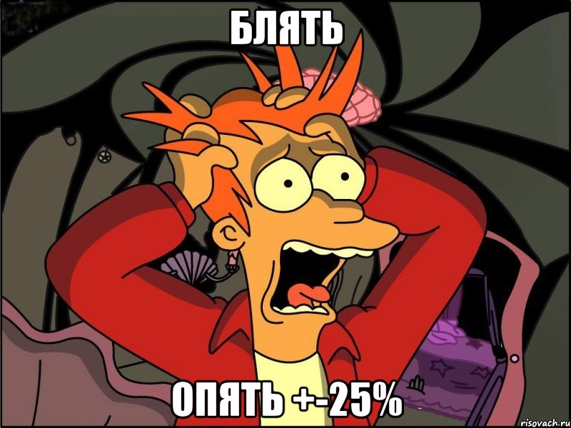 Блять опять +-25%, Мем Фрай в панике