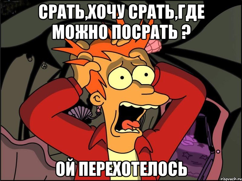 Срать,хочу срать,где можно посрать ? Ой перехотелось, Мем Фрай в панике