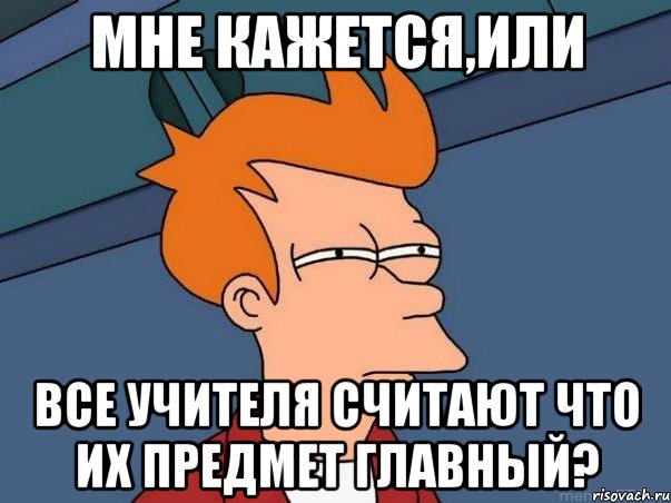 МНЕ КАЖЕТСЯ,ИЛИ ВСЕ УЧИТЕЛЯ СЧИТАЮТ ЧТО ИХ ПРЕДМЕТ ГЛАВНЫЙ?, Мем  Фрай (мне кажется или)
