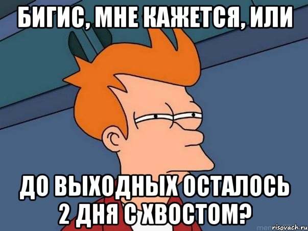 Бигис, мне кажется, или До выходных осталось 2 дня с хвостом?, Мем  Фрай (мне кажется или)