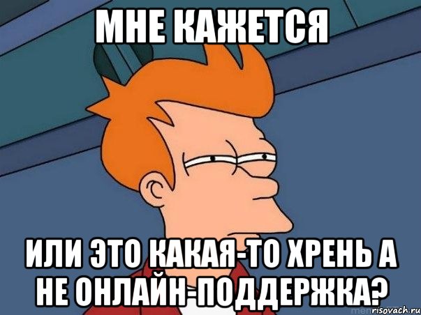 мне кажется или это какая-то хрень а не онлайн-поддержка?, Мем  Фрай (мне кажется или)