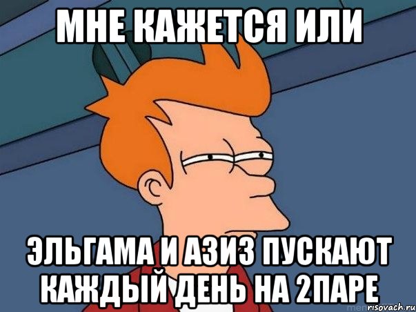 Мне кажется или Эльгама и Азиз пускают каждый день на 2паре, Мем  Фрай (мне кажется или)