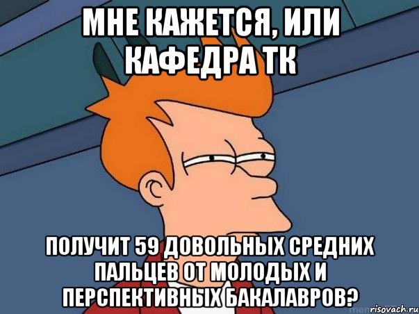 мне кажется, или кафедра ТК получит 59 довольных средних пальцев от молодых и перспективных бакалавров?, Мем  Фрай (мне кажется или)