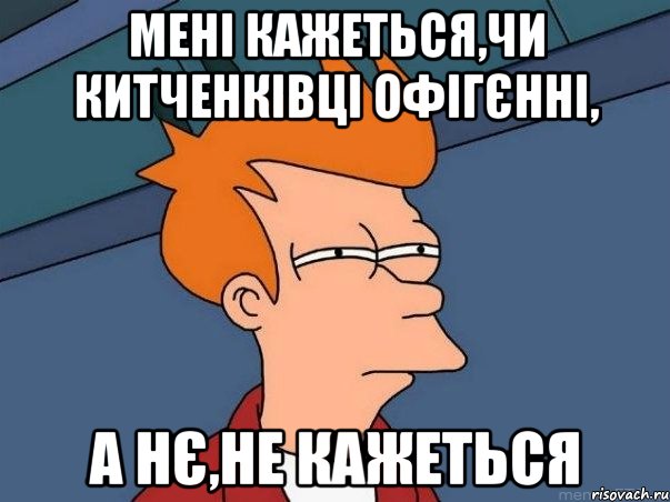 Мені кажеться,чи Китченківці офігєнні, а нє,не кажеться, Мем  Фрай (мне кажется или)