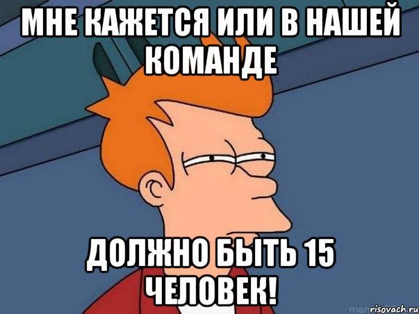 мне кажется или в нашей команде должно быть 15 человек!, Мем  Фрай (мне кажется или)