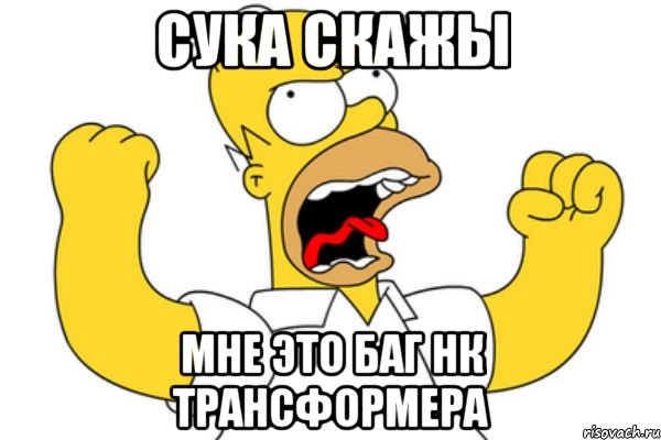 СУКА СКАЖЫ МНЕ ЭТО БАГ НК ТРАНСФОРМЕРА, Мем Разъяренный Гомер