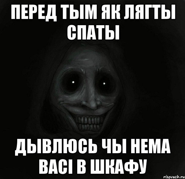 перед тым як лягты спаты дывлюсь чы нема васі в шкафу, Мем Ночной гость