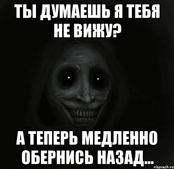 ты думаешь я тебя не вижу? а теперь медленно обернись назад..., Мем Ночной гость