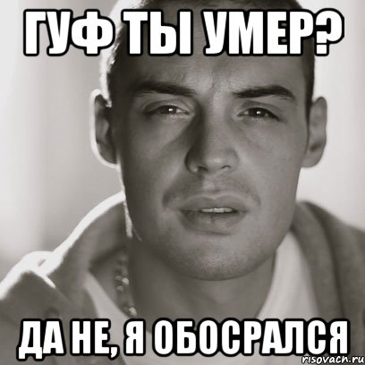 Гуф ты умер? Да не, я обосрался, Мем Гуф