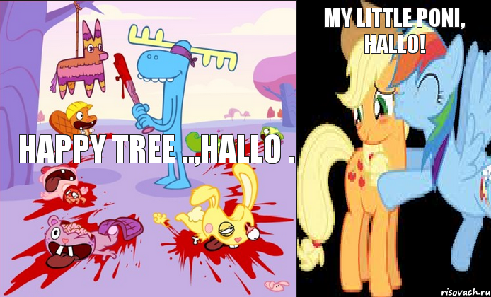 Happy tree ..,hallo . My little poni, hallo!, Комикс Happy tree friends